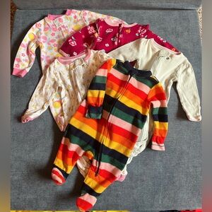 Mixed Brand Baby Girl’s 0-3 Month Footie Pajamas